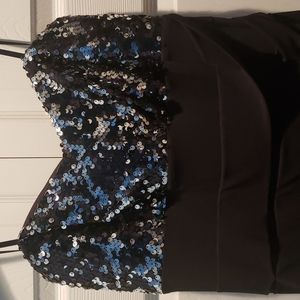 Strapless black dress